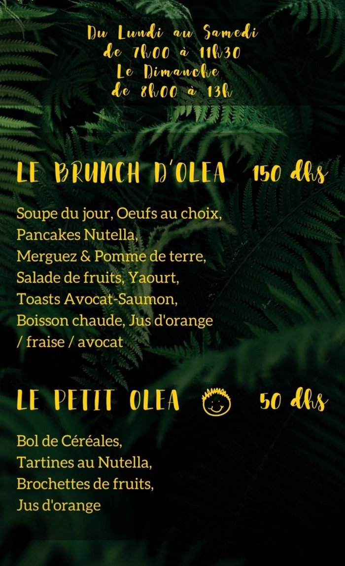 menu olea à casablanca