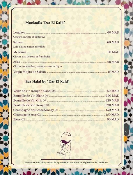 dar el kaid menu 1