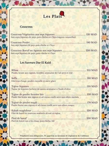 dar el kaid menu 5